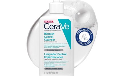 Botella de CeraVe Blemish Control Cleanser 713UrcXBeoL. SL1500 con dosificador, limpiador para piel con tendencia acneica