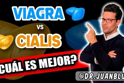 Miniatura que muestra pastillas azules de Viagra y doradas de Cialis junto a un presentador señalando y el texto '¿Cuál es mejor?' 9rj1 GS oY