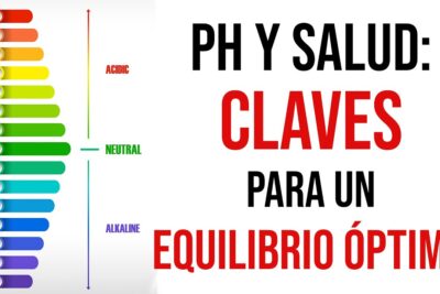 Escala de pH 0-14 con iconos de alimentos y texto 'PH Y SALUD: CLAVES PARA UN EQUILIBRIO ÓPTIMO' Hb2MeZnpCTI