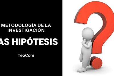 Cartel sobre metodología de la investigación y las hipótesis con figura 3D junto a un gran signo de interrogación IQxIbAVD8L0