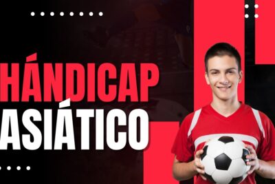 Cartel promocional HÁNDICAP ASIÁTICO con un joven jugador sonriente sosteniendo un balón MY7gAFvdbpU
