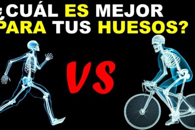 Esqueletos en radiografía comparando correr y bicicleta QBRLdF1vKws