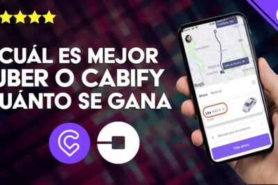 Mano sosteniendo un móvil con la app mostrando mapa, tarifa 'Lite 8,83 €' y logos de Uber y Cabify VP2J j1v7nI.