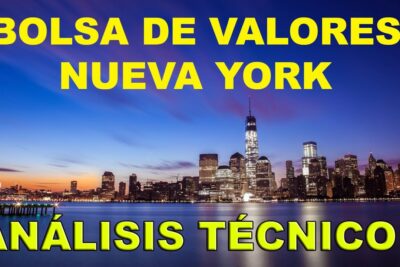 Panorámica nocturna del skyline de Nueva York con texto amarillo 'Bolsa de Valores Nueva York' y 'Análisis Técnico' Vg8ITlNFHFU