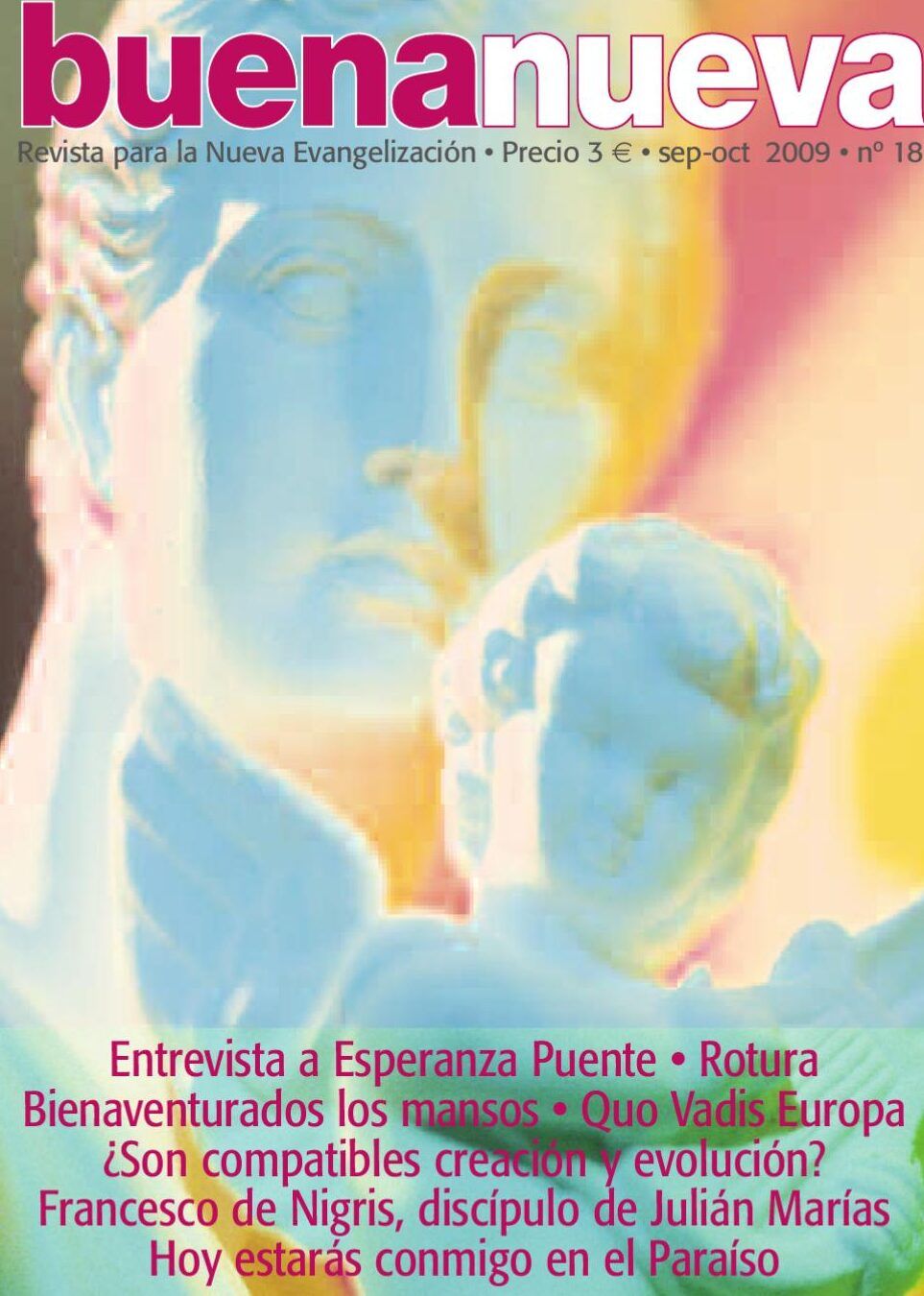 Estatua religiosa y figura infantil en portada de revista con texto y degradado de colores abortaste 3 veces en un ano descubre las consecuencias aqui