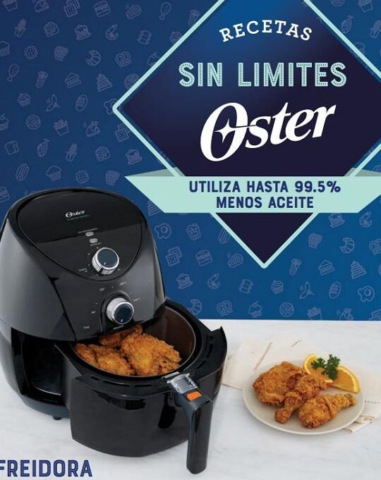 aprende a cocinar sin aceite con la freidora de aire oster de 10 litros