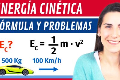 Miniatura educativa sobre energía cinética con fórmula, coche y datos numéricos cL4H9Vwd8v4