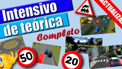 Cartel intensivo de teórica completo con señales y simulaciones para carnet conducir 3