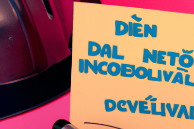 Tarjeta con texto azul, casco de seguridad y rotulador sobre fondo rosa que sugiere cómo organizarse para como renovar el dni si esta caducado