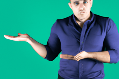 Persona con gesto explicativo en fondo verde que ilustra como saber si me ha caducado el bono cultural joven.