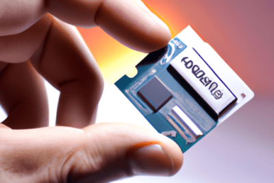 Mano sujetando el microchip de un documento electrónico, ilustrando como saber si mi dni electronico esta caducado.