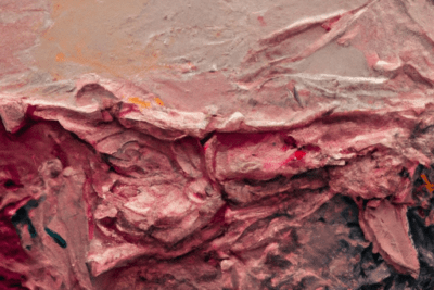 Primer plano de capas gruesas y grietas que muestra como saber si una pintura esta caducada