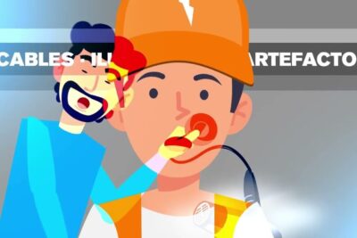 Trabajador con casco y chaleco siendo examinado por un inspector, consecuencias legales 1