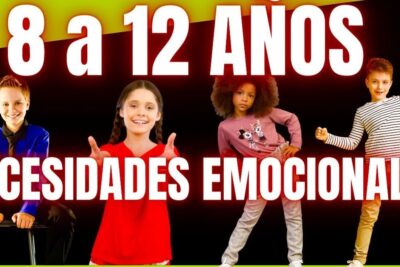 Niños de 8 a 12 años frente al texto necesidades emocionales, recurso visual para consejos para lidiar con ninos que no comen guia completa para padres preocupados