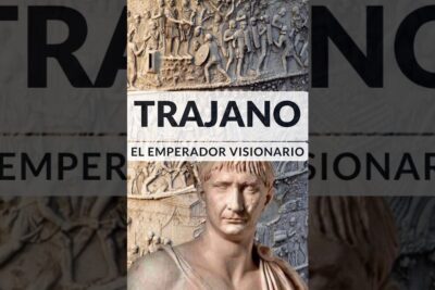 Busto de Trajano frente a relieves de la columna romana que evoca la Roma antigua, descubre el misterio detras de que significa spqr