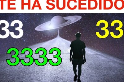 Silueta caminando hacia un planeta anillado y un camino estelar junto a los números 33, 333 y 3333; descubre el misterioso significado de 333 que se esconde detras de este numero.