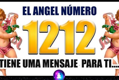 Cartel con querubines y grandes cifras doradas 1212 que dice "descubre el profundo significado de que significa 1212"