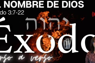 Miniatura con texto Éxodo, letras hebreas, fuego y presentadora que descubre el significado profundo de yo soy el que soy en la biblia y su impacto espiritual