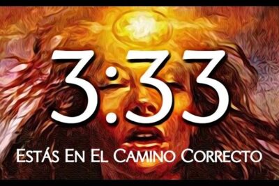 3:33 sobre un rostro iluminado y texto motivador que invita a descubre el significado profundo detras del numero 333.