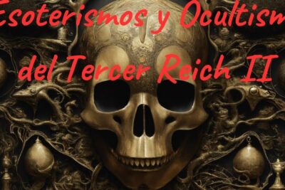 Calavera metálica ornamentada entre motivos oscuros y texto rojo alusivo a esoterismo, descubre en profundidad que significa aesthetic y su impacto en la actualidad.