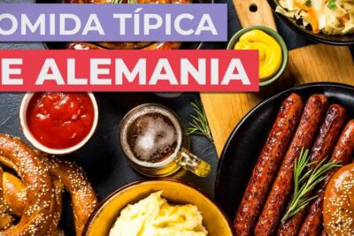 Plato alemán con salchichas a la parrilla, pretzels con sésamo, puré de papas, cerveza y condimentos, descubre que comen en la navidad tradiciones y platos tipicos alrededor del mundo