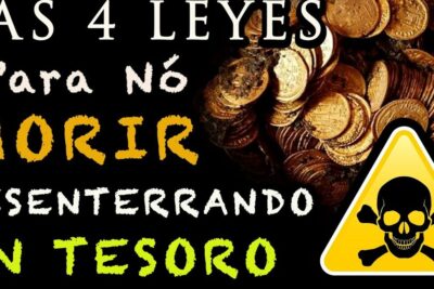 Montón de monedas antiguas, señal de peligro con calavera y texto 'Las 4 leyes para no morir desenterrando un tesoro', descubre que comen los buhos y como influye en su supervivencia en la naturaleza