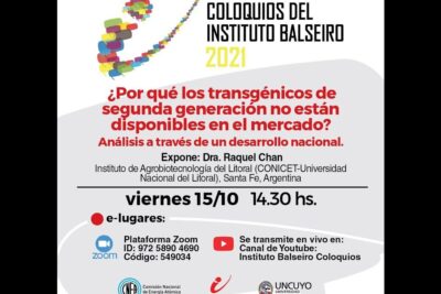 Cartel de coloquio académico sobre transgénicos que anima a descubre que comen los estorninos y como influye en su comportamiento