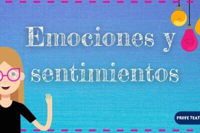 Cartel colorido con personaje sonriente y texto Emociones y sentimientos que invita a descubre que significa abstracto y como se aplica en el arte y la vida cotidiana