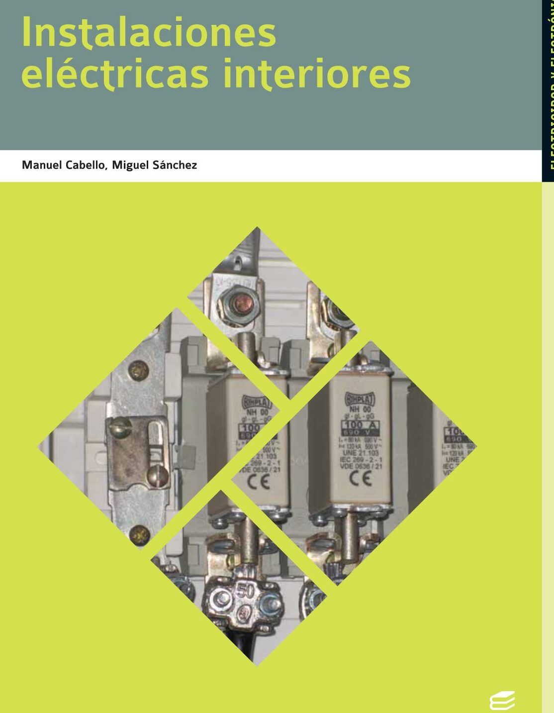 Detalle de fusibles, bornes y conexiones en un panel eléctrico con recortes geométricos; descubre que sucede al unir fase y neutro rojo en tu instalacion electrica.