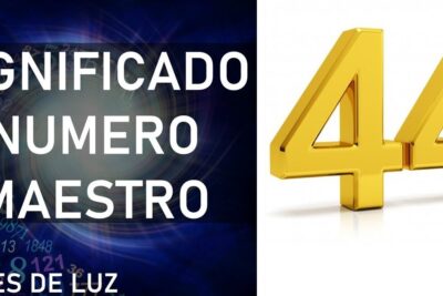 Cartel con texto Significado número maestro y dos números 44 dorados sobre fondo azul que invita a descubre todo sobre el significado de 999 un numero lleno de misterio y simbolismo.