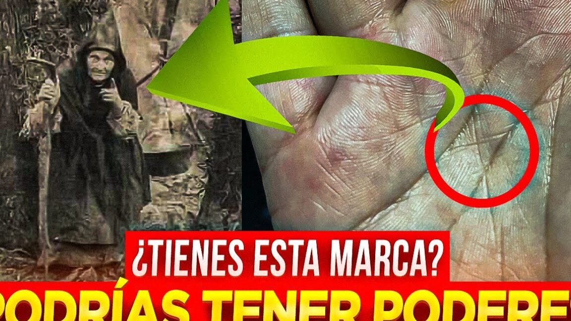 Mano con una marca señalada en la palma y elementos gráficos que invitan a descubre todo sobre el significado de la mano de fatima y su importancia en la cultura y la religion