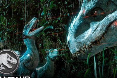 Manada de velociraptores acechando entre la vegetación, descubriendo que comen los velociraptores mediante dientes afilados y comportamiento de caza
