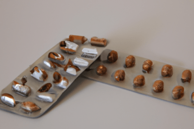 Blíster con pastillas corroídas y fragmentadas que sugieren el debate sobre el medicamento caducado sirve mitos y realidades.