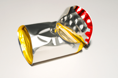 Envoltorio metálico arrugado que sugiere un producto alimentario empaquetado, relacionado con embuido caducado sin abrir es seguro consumirlo