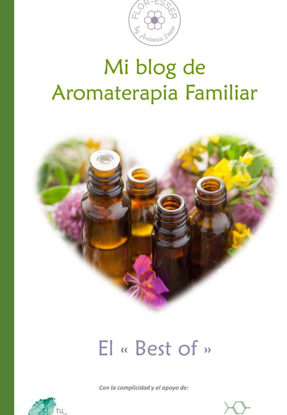 Portada de blog de aromaterapia con frascos de aceites esenciales y flores, pregunta de seguridad: es peligroso mezclar ibuprofeno y alcohol despues de abrirlo