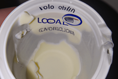 Envase de yogur abierto con restos cremosos y superficie cremosa, es seguro consumir yogur caducado hace 1 mes
