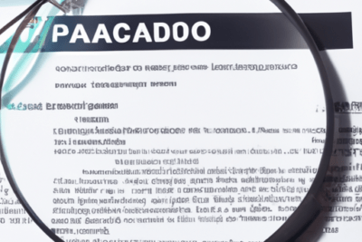 Lupa y gafas sobre un comprobante para generar orden de pago para licencia caducada.