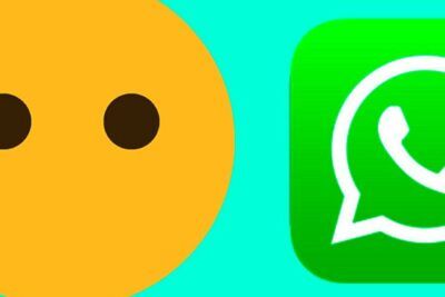 Emoji amarillo de cara neutral junto al icono verde de WhatsApp sobre fondo turquesa, guia completa para entender el significado del emoji.