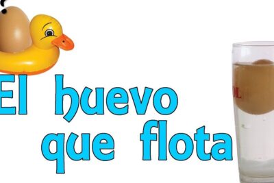 Huevo flota en un vaso de agua junto a un flotador de pato.
