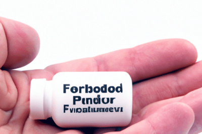 Mano sosteniendo un frasco de medicamento con etiqueta borrosa que cuestiona si ibuprofeno caducado es seguro utilizarlo