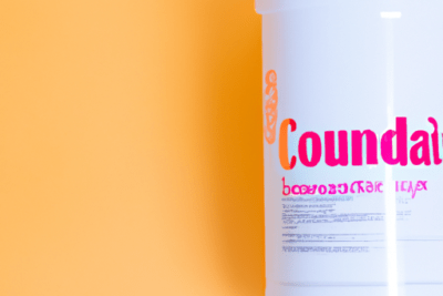 Envase blanco de yogur sobre fondo naranja que ilustra intoxicacion por yogur caducado que riesgos conlleva y como prevenirla