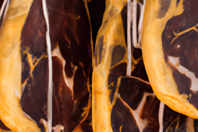 Jamones curados colgando en bodega, información sobre jamon caducado que debes saber y que riesgos conlleva