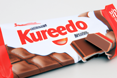 Barra de chocolate parcialmente envuelta sobre fondo claro, imagen para evaluar si kinder bueno caducado es seguro consumirlo despues de la fecha de caducidad