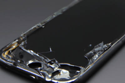 Pantalla de iphone 7 gravemente agrietada mostrando daños visibles, lo que debes saber sobre la cobertura caducada del iphone 7.
