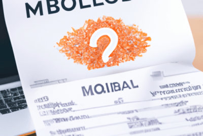 Documento impreso con un símbolo de interrogación naranja junto a un portátil que ilustra me ha caducado el certificado digital como renovarlo