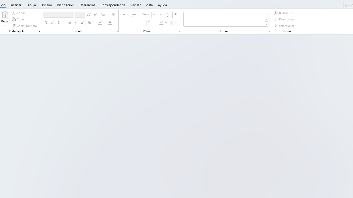 Interfaz en español de Microsoft Word con cinta de opciones y documento en blanco, microsoft word no responde descubre como solucionarlo