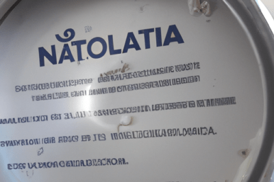 Lata abierta con restos de nata y texto impreso en el interior, nata caducada 4 meses es seguro consumirla