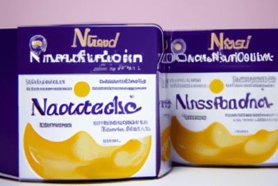 Envases de crema láctea en estuche morado y amarillo, nata caducada 6 meses es seguro consumirla