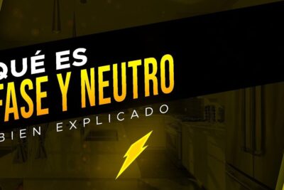 Gráfico con el texto Qué es fase y neutro destacando neutro corriente y rayo amarillo