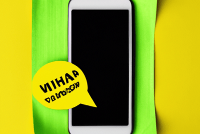 Por que tienes problemas con whatsapp caducado en tu iphone aqui tienes la solucion, iPhone con pantalla negra sobre tela verde y burbuja de chat amarilla
